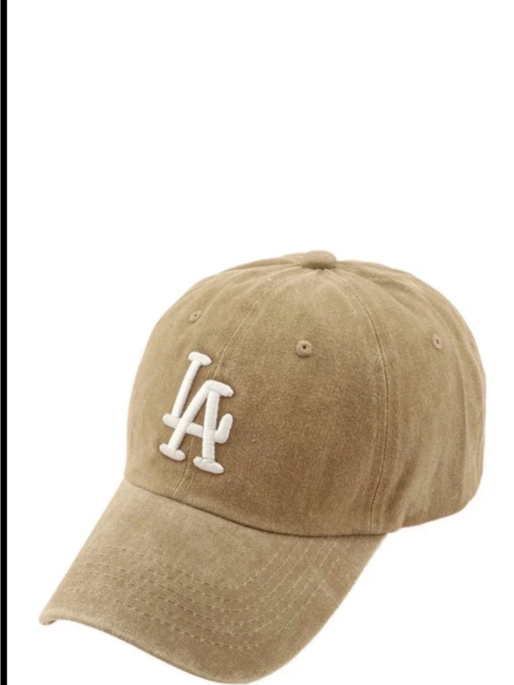 Kids Embroidered LA Logo Baseball Cap - Tan